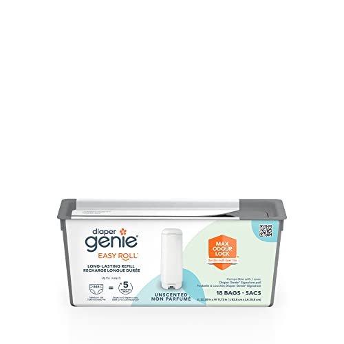 Version 1.0.0 Diaper Genie Easy Roll Refill with 18 Bags - for the Diaper Genie Signature and Platinum pails | Lasts Up to 5 Months or Holds Up to 846 newborn Diapers Per Refill blue 1 Count - Image 1