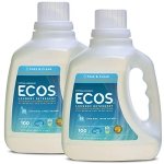 Earth Friendly Products Ecos 2x Liquid Laundry Detergent, Free & Clear, 100 Fl Oz (Pack of 2)
