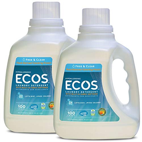 Version 1.0.0 Earth Friendly Products Ecos 2x Liquid Laundry Detergent, Free & Clear, 100 Fl Oz (Pack of 2) - Image 1