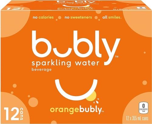 Version 1.0.0 bubly Sparkling Water orangebubly, 355 ml (Pack of 12) - Image 1