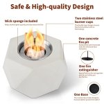 Table Top Fire Pit Bowl - Concrete Tabletop Fireplace Indoor Outdoor Decor Portable Rubbing Alcohol Burner Smores Maker for Patio Balcony with Extinguisher - Image 2