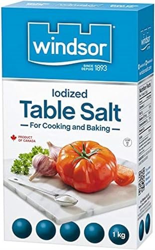 Table Salt Bundle. Includes (1) Package of Windsor Iodized Table Salt (1kg) with BIG MAPLE Trivia Cards. For Cooking, Baking, Seasoning. Dissolves Quickly in Liquid – Ideal for Soups & Stews