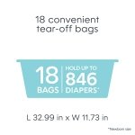 Diaper Genie Easy Roll Refill with 18 Bags - for the Diaper Genie Signature and Platinum pails | Lasts Up to 5 Months or Holds Up to 846 newborn Diapers Per Refill blue 1 Count - Image 2