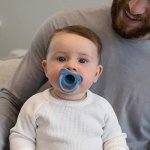 Dr. Brown’s HappyPaci 100% Silicone Pacifier 0-6m, BPA Free, White Blue Light Blue 3-Pack - Image 10