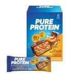 Pure Protein Bars - Nutritious, Gluten Free protein bar, made with Whey protein blend - low sugar, protein snack. Deliciously satisfying. Chocolate Peanut Butter (Pack of 6) (Packaging May Vary)