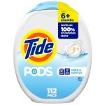 Tide PODS Free and Gentle Laundry Detergent Soap Pacs, HE Compatible and Coldwater Clean, 112 Count