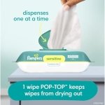Pampers Baby Wipes Sensitive Perfume Free 12X Pop-Top Packs 1008 Count - Image 4