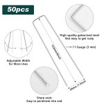 FEED GARDEN Galvanized Landscape Staples 6 Inch 50 Pack 11 Gauge Anti-Rust Garden Stakes Landscaping Fabric SOD Pins Yard Stakes for Weed Barrier Fabric - Image 7