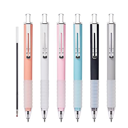 FULLPAD Black Ballpoint Pens, Retractable Medium Point 1.0mm Office Supplies Pen with Super Soft Grip & Metal Gold Clip, Smooth Writing Black Ink Journaling Pens, Gift Pen Set