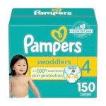 Pampers Diapers Size 4, 150 Count - Pampers Swaddlers Disposable Baby Diapers (Packaging & Prints May Vary)