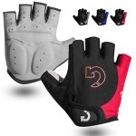 GEARONIC Cycling Gloves Anti-Slip Mountain Bike Gloves For Men Breathable Foam Padded Biking Gloves Shock Absorbing MTB Bicycle Gloves Half/Full Finger Guantes (Gray, Large) - Image 2