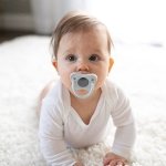 Dr. Brown’s HappyPaci 100% Silicone Pacifier 0-6m, BPA Free, White Blue Light Blue 3-Pack - Image 7