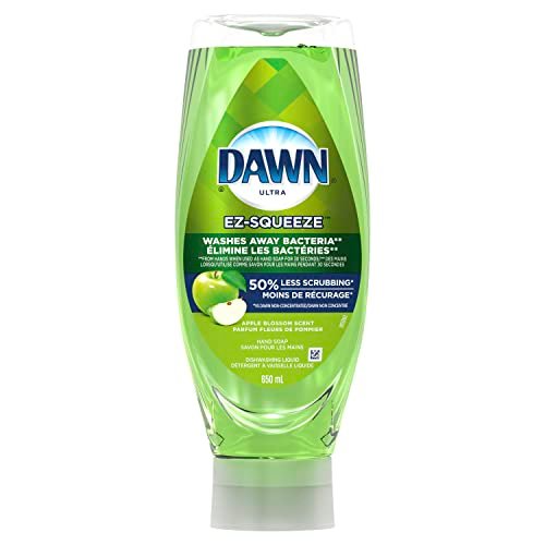Dawn EZ-Squeeze Ultra Dish Soap, Washes Away Bacteria, Dishwashing Liquid, Apple Blossom Scent, 650ml
