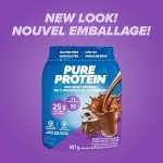 Pure Protein Whey Protein Powder - High Protein (25 g/scoop), Low Sugar (2 g/scoop), Gluten Free - Fast-Acting Formula, Chocolate, 907g (Packaging May Vary) - Image 6