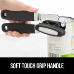 Gorilla Grip Heavy Duty Handheld Manual Can Opener, Stainless Steel Bottle Lid Openers, Easily Open Cans, Sharp Blade Smooth Edge Cut, Easy Turn Knob for Senior Arthritis Hands, Kitchen Gadgets, Black - Image 6