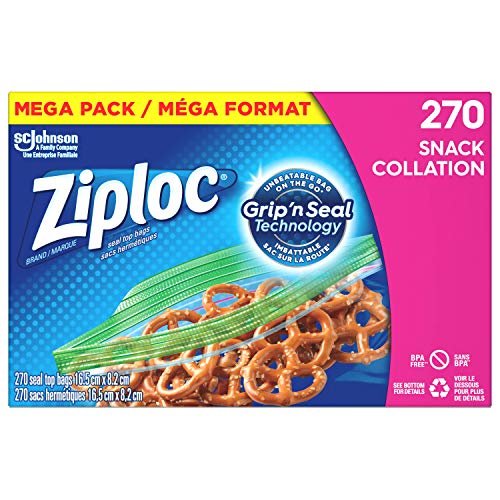 Version 1.0.0 Ziploc Snack and Sandwich Bags for On-the-Go Freshness, Grip 'n Seal Technology for Easier Grip, Open and Close, 270 Count - Image 1