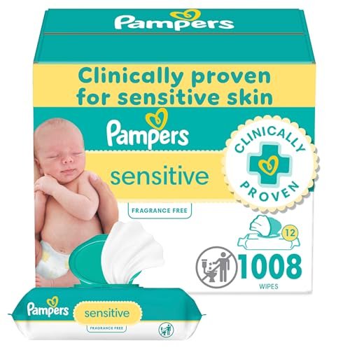 Pampers Baby Wipes Sensitive Perfume Free 12X Pop-Top Packs 1008 Count
