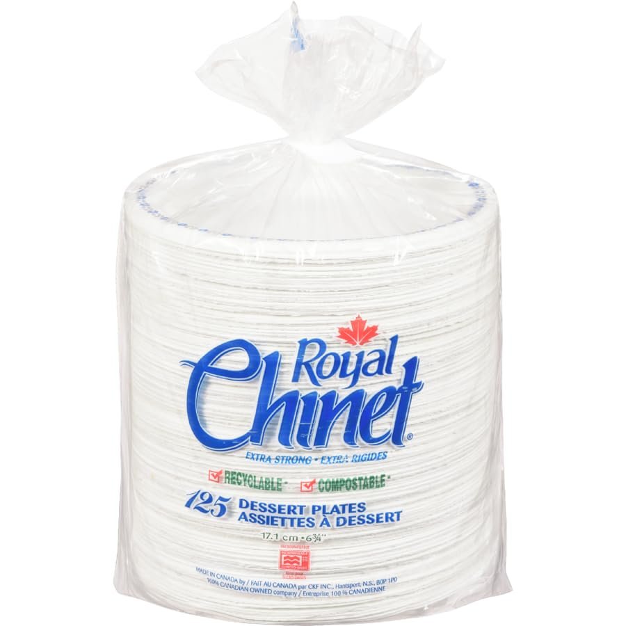 Version 1.0.0 Generic Royal Chinet Paper Plates, (125 Count) for Birthday Parties, Camping, and Picnic. Biodegradable and Compostable. Produced in Canada. Disposable and Recyclable. - Image 1