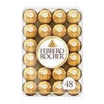 FERRERO ROCHER Fine Hazelnut Milk Chocolate Gift Box, 48 Count, Ideal Hostess Gift, 600g