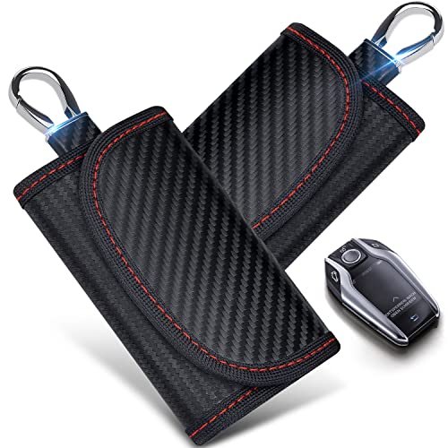 Faraday Key Fob Protector (2 PACK), 2022 New Faraday Bag Signal Blocking Car Key Faraday Case, Car RFID Faraday Cage Antitheft Products