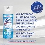 Lysol Disinfectant Spray, All in One, Crisp Linen, Disinfect and Eliminate Odours on Hard Surfaces and Fabrics, Kills 99.99% of Viruses & Bacteria, 350g - Image 4
