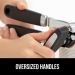 Gorilla Grip Heavy Duty Handheld Manual Can Opener, Stainless Steel Bottle Lid Openers, Easily Open Cans, Sharp Blade Smooth Edge Cut, Easy Turn Knob for Senior Arthritis Hands, Kitchen Gadgets, Black - Image 2