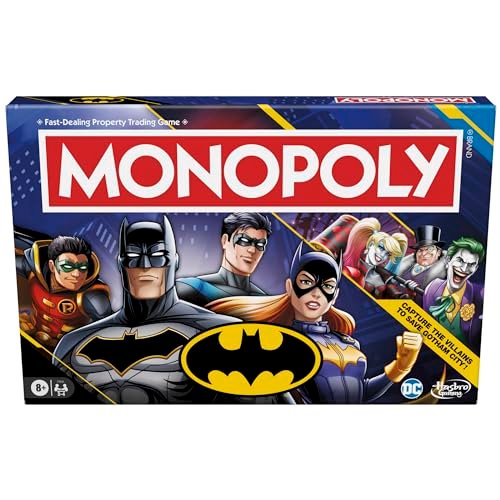 Version 1.0.0 Monopoly Batman Edition Board Game | Monopoly Game for Batman Fans | Ages 8 and Up | 2 to 4 Players | Family Games | Strategy Games for Kids and Adults (English) - Image 1
