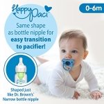 Dr. Brown’s HappyPaci 100% Silicone Pacifier 0-6m, BPA Free, White Blue Light Blue 3-Pack - Image 2