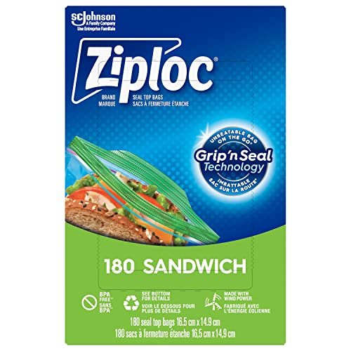 Version 1.0.0 Ziploc Snack and Sandwich Bags for On-The-Go Freshness, Grip 'n Seal Technology for Easier Grip, Open and Close, 180 Count - Image 1