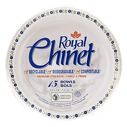 ROYAL CHINET Disposable Paper Dinner Bowls - 15 Pack