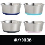 Gorilla Grip Stainless Steel Metal Dog Bowl Set of 2, Rubber Base, Heavy Duty, Rust Resistant, Food Grade BPA Free, Less Sliding, Quiet Pet Bowls for Cats and Dogs, Holds 2 Cups (16 fl oz), Black - Image 2
