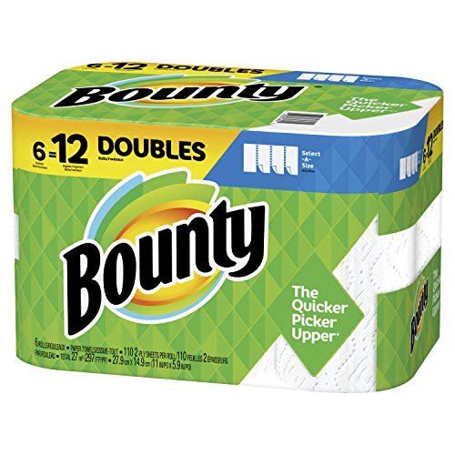 Bounty Select-a-Size Double Roll Paper Towels, White, 6 Count