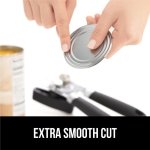 Gorilla Grip Heavy Duty Handheld Manual Can Opener, Stainless Steel Bottle Lid Openers, Easily Open Cans, Sharp Blade Smooth Edge Cut, Easy Turn Knob for Senior Arthritis Hands, Kitchen Gadgets, Black - Image 4