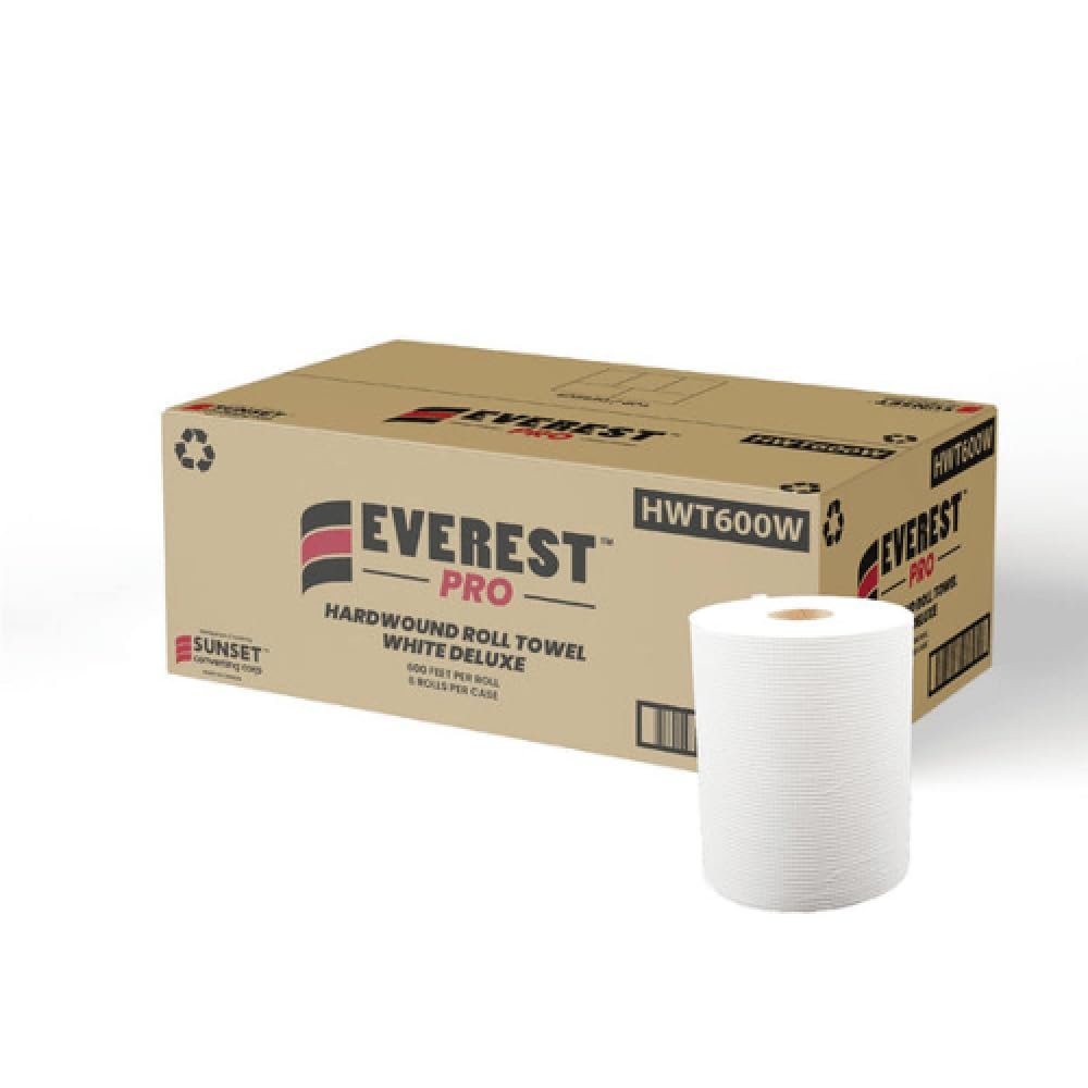 Minco Wholesale & Supply Everest PRO White 8″ x 600′ Roll Towel, 6/Case (HWT600W)