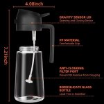 TrendPlain 16oz Oil Dispenser Bottle for Kitchen - 2 in 1 Olive Oil Dispenser and Oil Sprayer - 470ml Olive Oil Bottle - Oil Sprayer for Cooking, Kitchen, Salad, Barbecue Black - Image 4