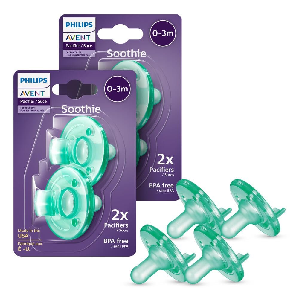 Philips Avent Soothie Pacifier 0-3m, green/green, 4 pack, SCF190/41