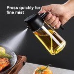 TrendPlain 16oz Oil Dispenser Bottle for Kitchen - 2 in 1 Olive Oil Dispenser and Oil Sprayer - 470ml Olive Oil Bottle - Oil Sprayer for Cooking, Kitchen, Salad, Barbecue Black - Image 6