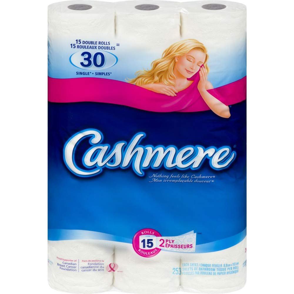 Cashmere 15 Double Rolls = 30 Single Rolls Bathroom Tissue, 2-ply, 242 Sheets per Roll - Toilet paper rolls