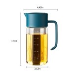 TrendPlain Olive Oil and Vinegar Dispenser Bottle for Kitchen - One Pinch Open & Auto Flip Cap Oil Dispenser with Measurements - Olive Oil Bottle with Non-Drip Spout (500ml/17oz) Light Blue - Image 5
