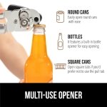 Gorilla Grip Heavy Duty Handheld Manual Can Opener, Stainless Steel Bottle Lid Openers, Easily Open Cans, Sharp Blade Smooth Edge Cut, Easy Turn Knob for Senior Arthritis Hands, Kitchen Gadgets, Black - Image 5