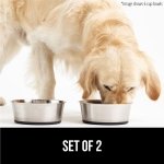 Gorilla Grip Stainless Steel Metal Dog Bowl Set of 2, Rubber Base, Heavy Duty, Rust Resistant, Food Grade BPA Free, Less Sliding, Quiet Pet Bowls for Cats and Dogs, Holds 2 Cups (16 fl oz), Black - Image 4