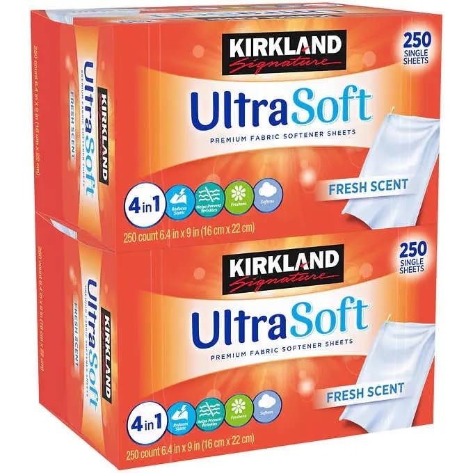 KIRKLAND SIGNATURE Fabric Softener 2 Packs of 250