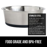 Gorilla Grip Stainless Steel Metal Dog Bowl Set of 2, Rubber Base, Heavy Duty, Rust Resistant, Food Grade BPA Free, Less Sliding, Quiet Pet Bowls for Cats and Dogs, Holds 2 Cups (16 fl oz), Black - Image 8