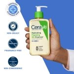 CeraVe Oil Cleanser for Face, Hydrating Foaming Oil Face Cleanser with Squalene Oil, Hyaluronic Acid and Ceramides, for Dry to Very Dry Skin, Non-Greasy, Non-Comedogenic, Fragrance-Free, 562 mL - Image 4