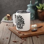 Faith Culture - Give Thanks with a Grateful Heart - Christian Thanksgiving Insulated Coffee Mug, 10oz