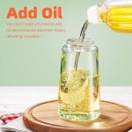 TrendPlain 16oz Oil Dispenser Bottle for Kitchen - 2 in 1 Olive Oil Dispenser and Oil Sprayer - 470ml Olive Oil Bottle - Oil Sprayer for Cooking, Kitchen, Salad, Barbecue Black - Image 2