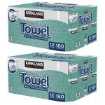 Kirkland Signature Premium Big Roll Paper Towels 24-Roll, 160 Sheets Per Roll