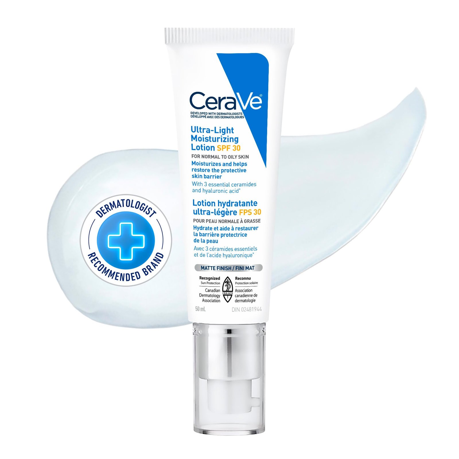 Version 1.0.0 CeraVe Ultra-light Face Moisturizer with SPF 30. Hyaluronic Acid face sunscreen lotion for Men & Women, Normal to Oily & sensitive skin. Fragrance-Free, Oil-Free, Non-Comedogenic, Travel Size 50ML - Image 1