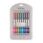 TUL Retractable Gel Pens, Bullet Point, 0.5 mm, Gray Barrel, Assorted Bright Ink Colors, Pack Of 8
