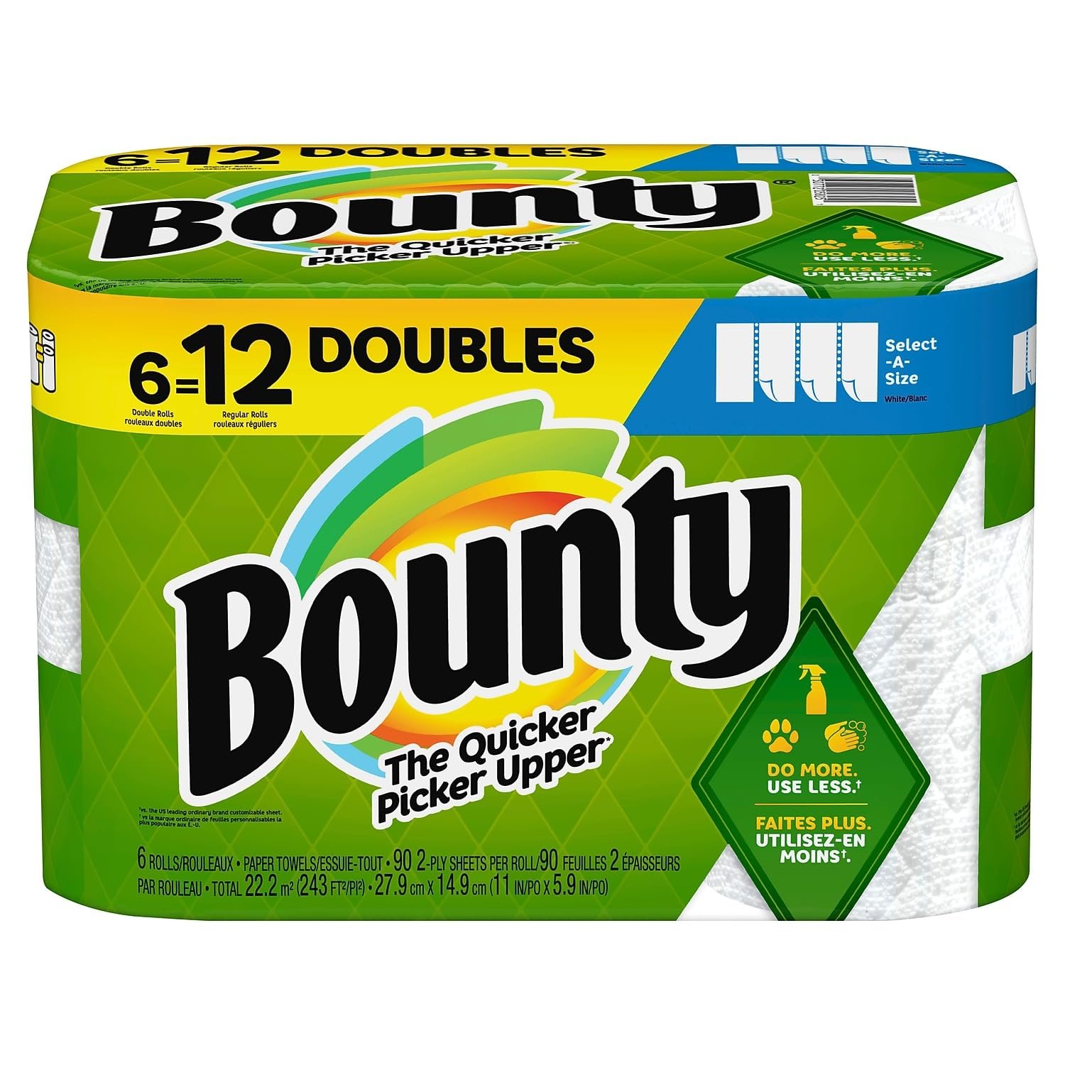 Bounty 1939879 Select-A-Size Kitchen Rolls Paper Towels 2-Ply 110 Sheets/Roll